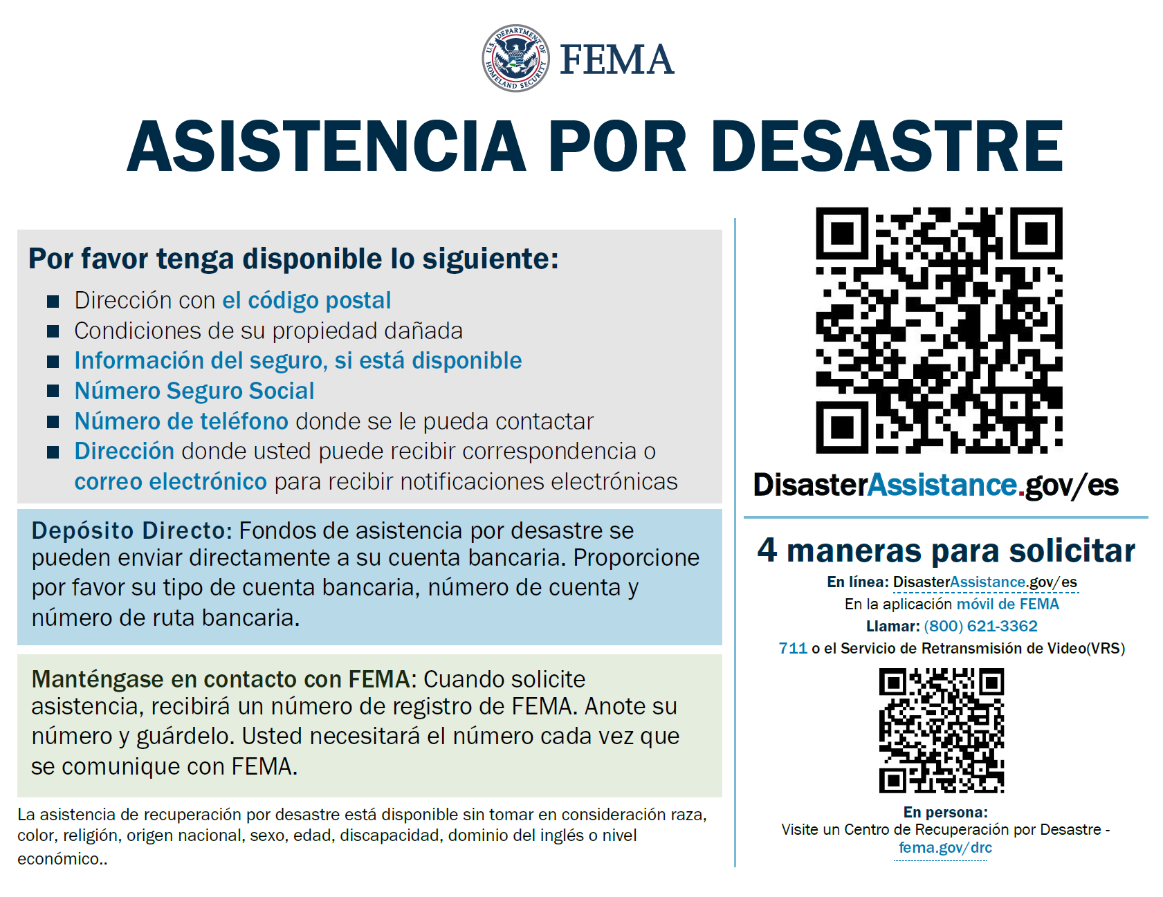 fema assist 2 spanish